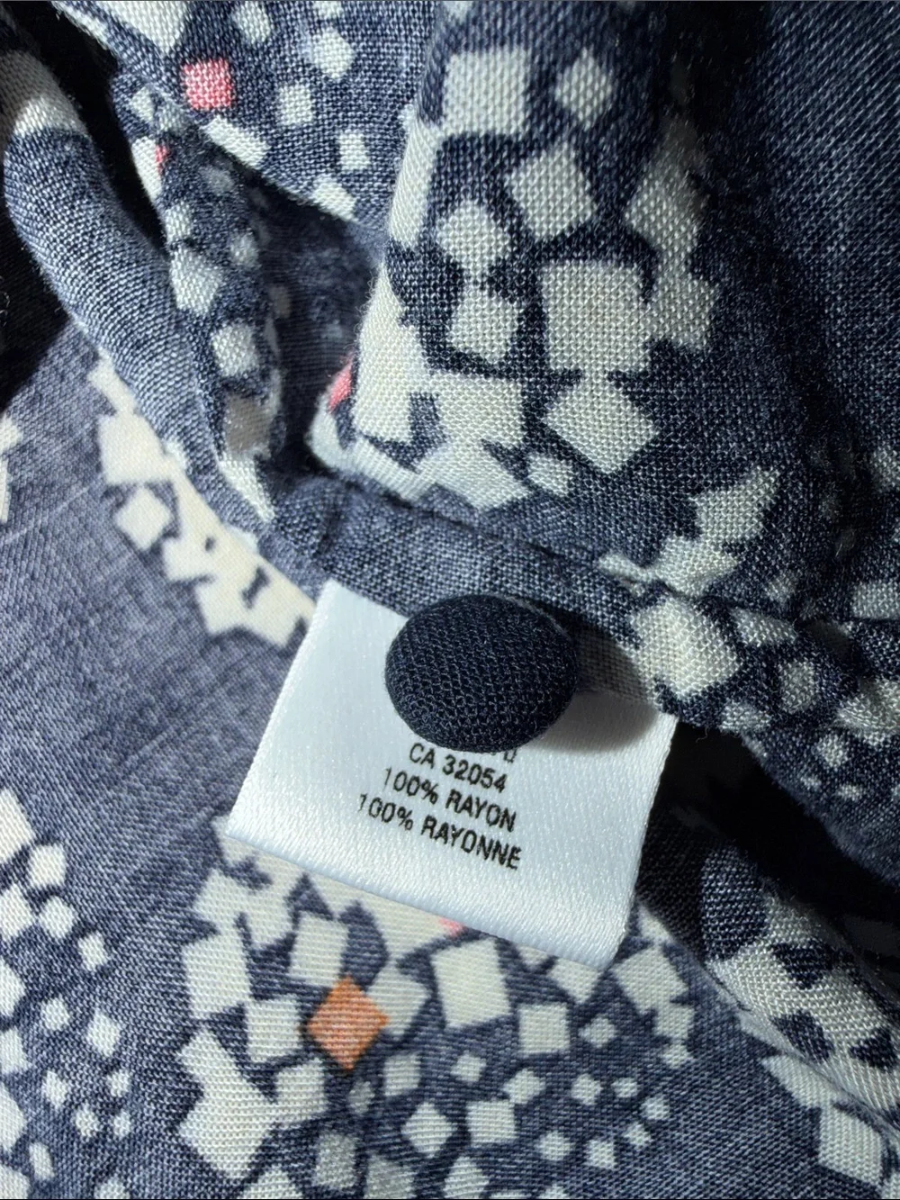 Maeve by Anthropologie Navy Medallion Print Puff Sleeve Blouse Size 10